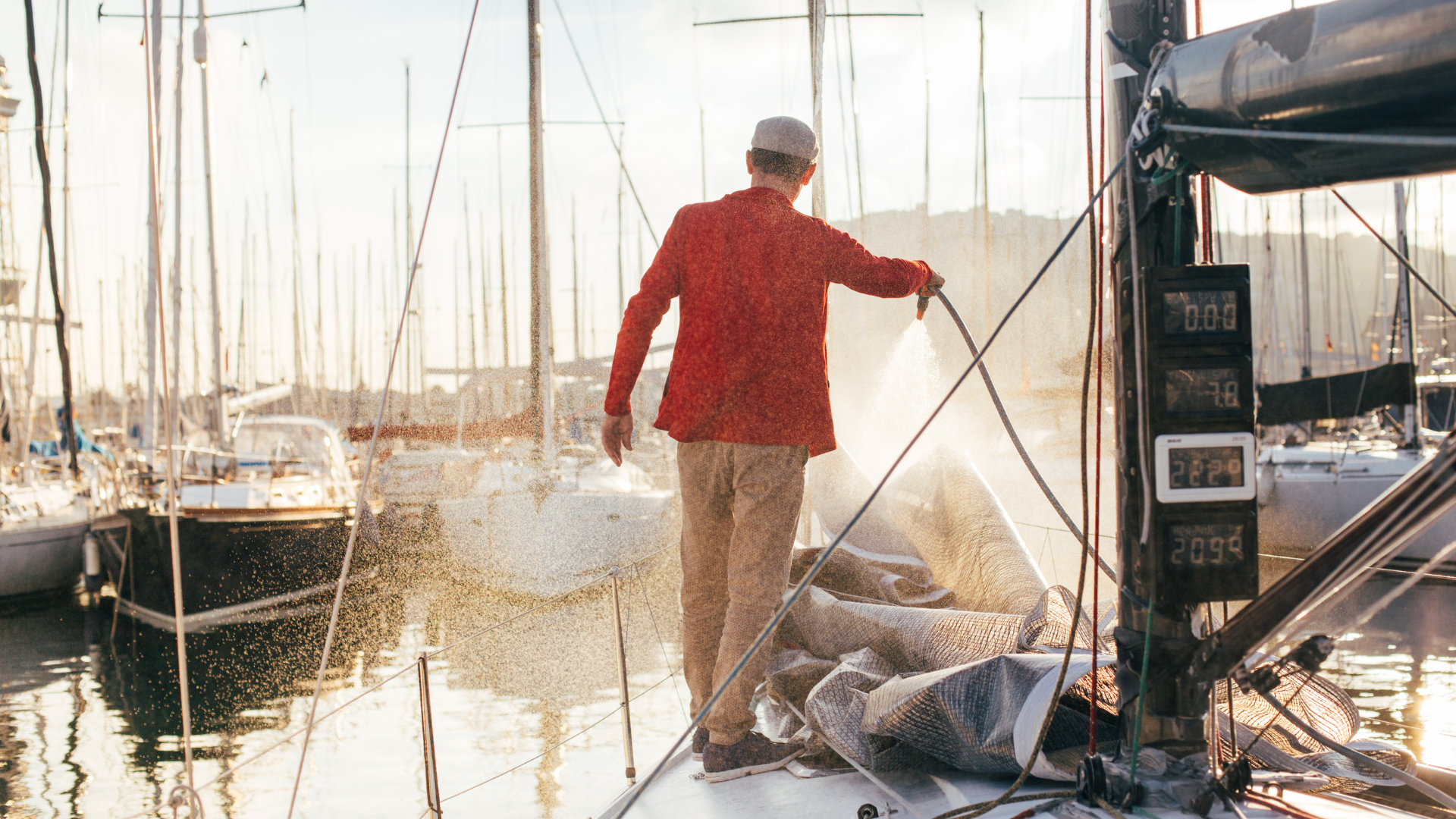 Boat cleaning service at Halifax waterfront marina