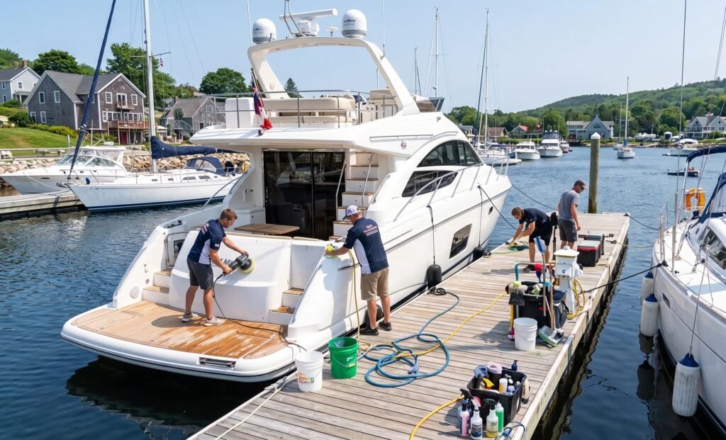 Boat cleaning service in Chester Nova Scotia marina
