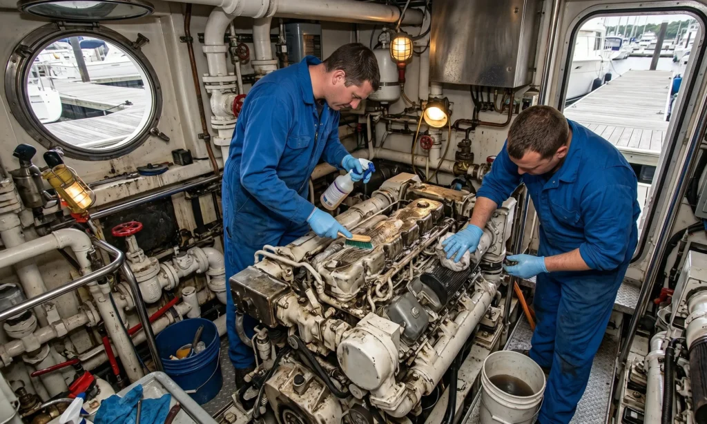 Boat engine room detailing service in Halifax waterfront