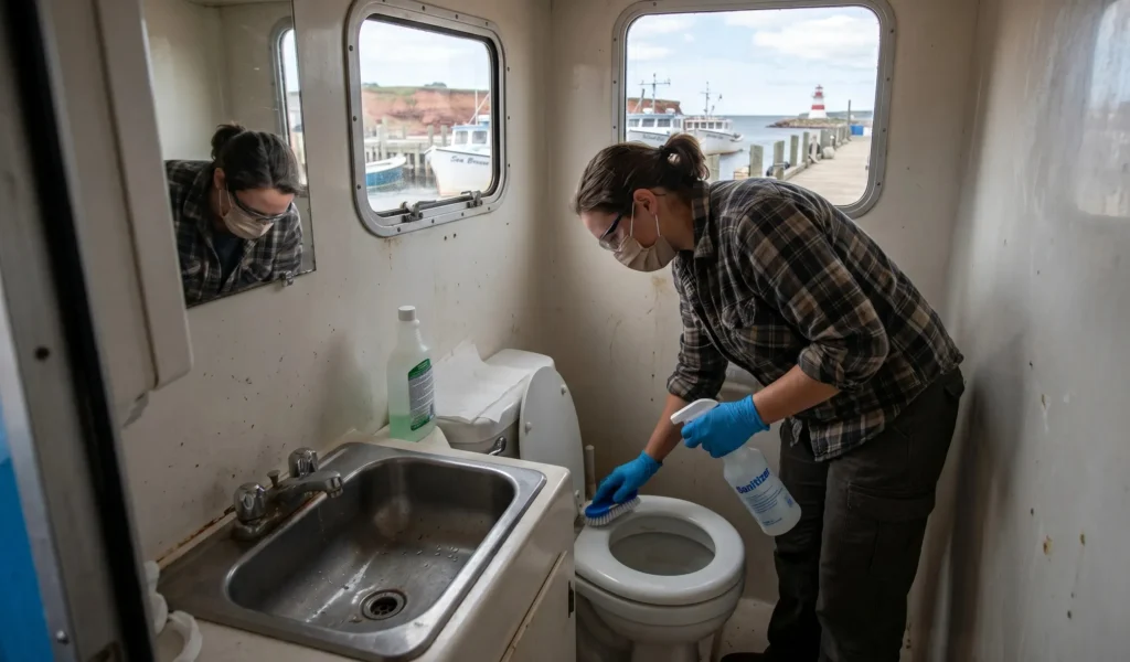 Boat head sanitization service in Halifax waterfront