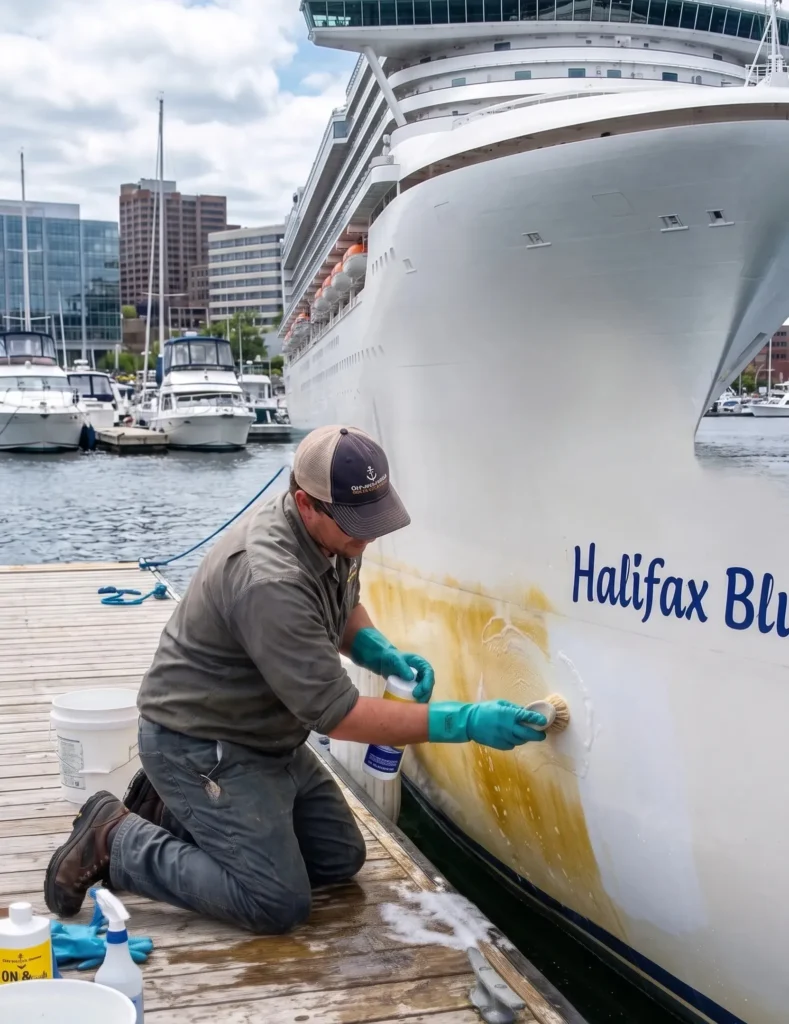 Boat hull stain removal service in Prince Edward Island
