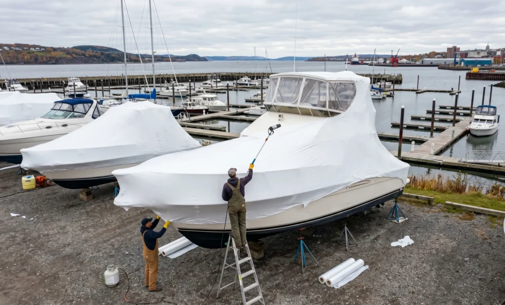 Boat storage wrapping service in Prince Edward Island