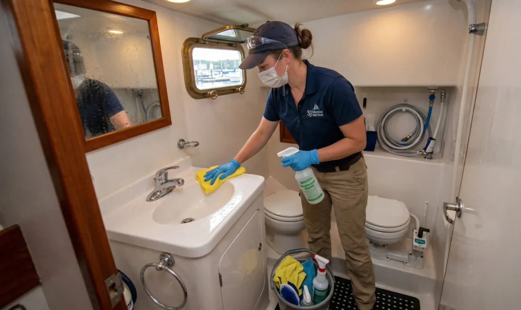 Boat washroom cleaning service in Prince Edward Island