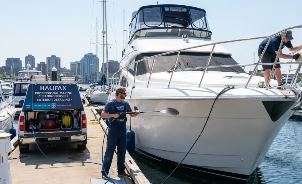 Halifax exterior detailing professional boat cleaning service