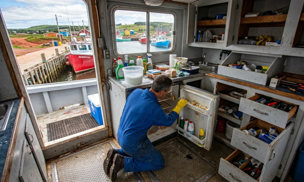 Marine storage cleaning service in New Brunswick marina