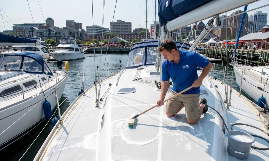 Non skid deck scrubbing service in Halifax waterfront