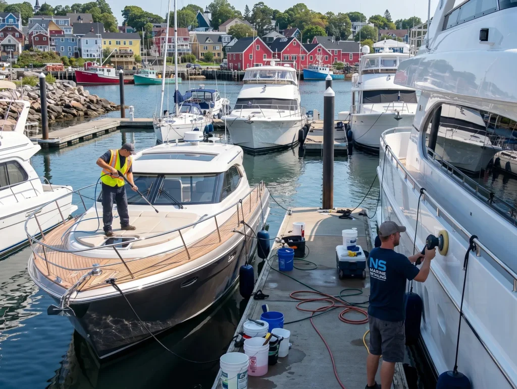 Boat cleaning service along Nova Scotia coastline