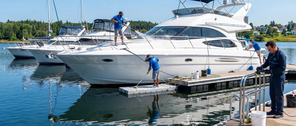 Boat cleaning service along Nova Scotia coastline