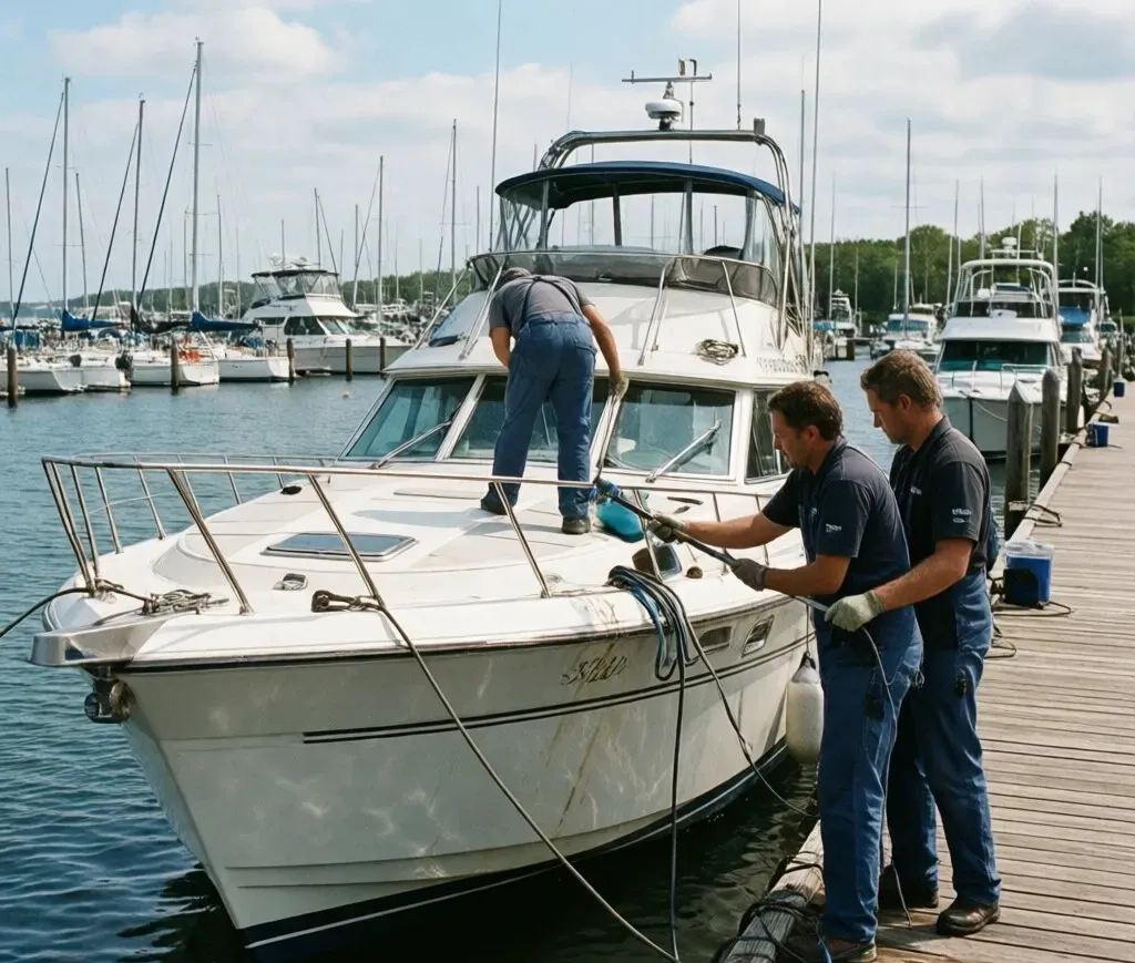 Boat cleaning service along PEI coastal waters