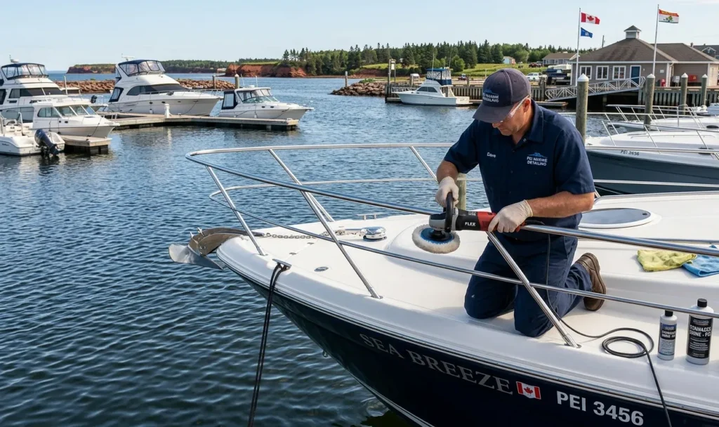 Boat metal polishing PEI coastal areas