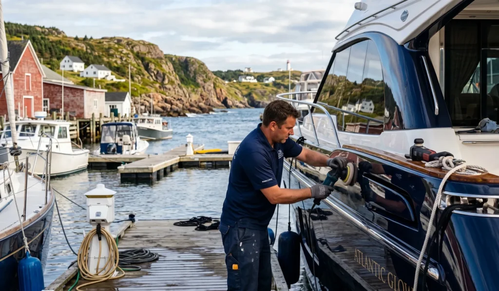 Boat cleaning service in Hubbards Nova Scotia marina